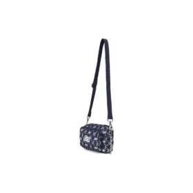 Bolso bandolera informal de tela ajustable «Navy White»