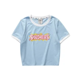 Camiseta con letras estampadas «Blanco Rosa Azul»