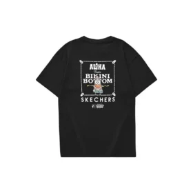 Camiseta de manga corta estampada Skechers x Bob Esponja «Negro Blanco»