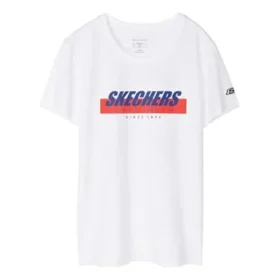 Camiseta de manga corta Skechers Printing para hombre, color blanco
