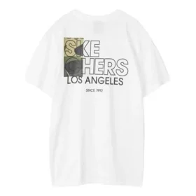 Camiseta de manga corta Skechers Printing S Knit para hombre, blanca