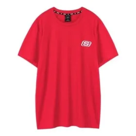 Camiseta de manga corta Skechers Printing S Knit para hombre, color rojo racing