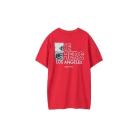 Camiseta de manga corta Skechers Printing S Knit para hombre, color rojo racing