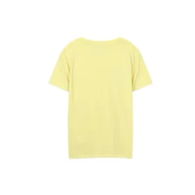Camiseta deportiva informal de manga corta con estampado holgado, color amarillo