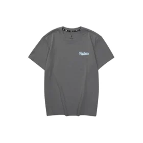 Camiseta informal con letras estampadas «Gris azul»