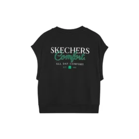 Camiseta sin mangas informal con estampado «Negro»