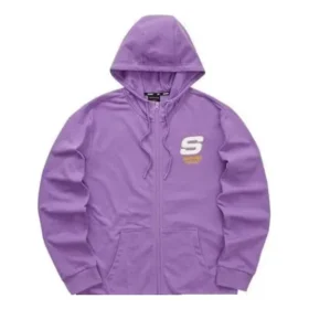 Chaqueta con capucha y cremallera de la serie Casual Colorida «Morado-Blanco»