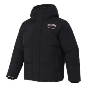 Chaqueta de plumón con capucha «Negro, blanco y rojo»
