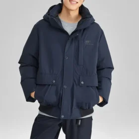 Chaqueta de plumón con capucha, Waterproof y cálida de la serie Lifestyle «Negro»