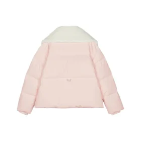 Chaqueta de plumón con letras estampadas «Rosa-Blanco»