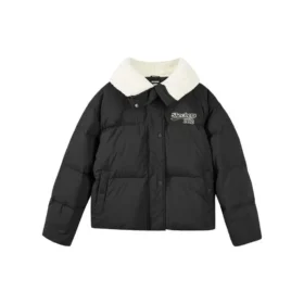 Chaqueta de plumón con logotipo estampado «Blanco Negro»