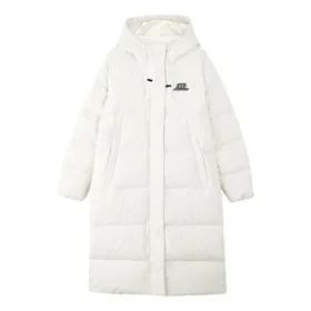 Chaqueta de plumón larga con capucha de estilo informal «Blanca»
