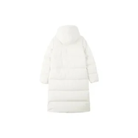 Chaqueta de plumón larga con capucha de estilo informal «Blanca»