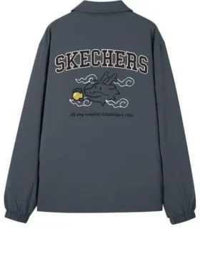 Chaqueta informal de algodón con estampado gráfico «Año del Dragón» en color gris