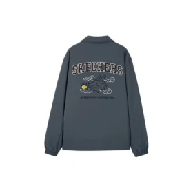 Chaqueta informal de algodón con estampado gráfico «Año del Dragón» en color gris
