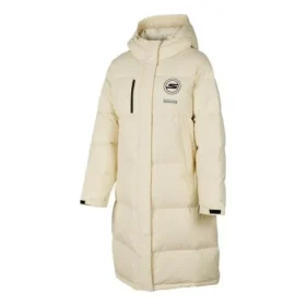 Chaqueta larga de plumón con letras estampadas «Beige»