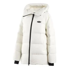 Chaqueta larga de plumón con logo SKX «Blanco Negro»