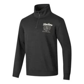 Jersey básico de punto con media cremallera «Negro Blanco»