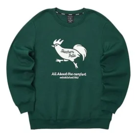 Jersey de cuello redondo con estampado casual «Green White»