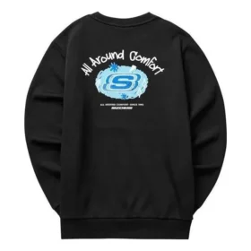 Jersey de cuello redondo con gráfico del logotipo «Negro Azul Blanco»