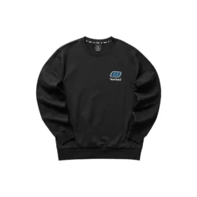 Jersey de cuello redondo con gráfico del logotipo «Negro Azul Blanco»