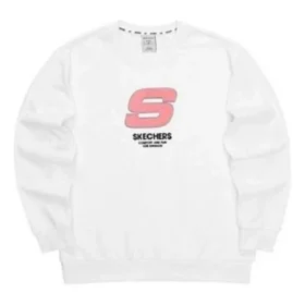 Jersey de cuello redondo con letras deportivas «Blanco Rosa»