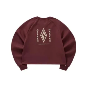 Jersey de cuello redondo con logo estampado «Burgundy White»