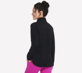 Jersey de punto suave Ottoman con cremallera de 1/4