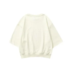 Jersey informal de cuello redondo con letras estampadas «Beige»