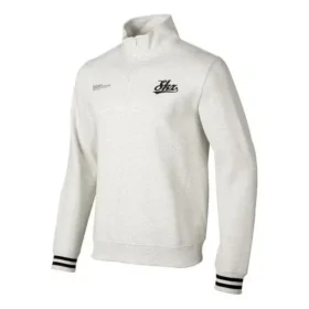 Jersey informal de cuello redondo con media cremallera «Blanco Negro»