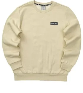 Jersey informal de manga larga con logo estampado «Beige»
