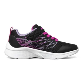 Microspec Zapatillas bajas antideslizantes y resistentes al desgaste para niños grandes, color negro
