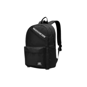 Mochila de tela de gran capacidad con cierre de cremallera «Negro Blanco»