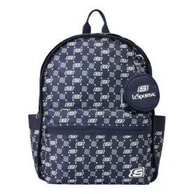 Mochila informal con letras estampadas «Navy White»