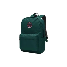 Mochila retro de tela con cremallera para estudiantes «Verde»