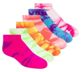 Pack de 6 calcetines de moda Tie Dye para niña