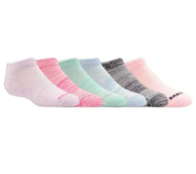 Pack de 6 pares de calcetines bajos con rayas de colores para niña