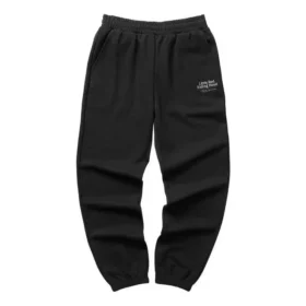 Pantalón casual ajustado con letras estampadas «Negro»