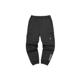 Pantalón recto de trabajo con logotipo estampado «Gris, negro y verde»