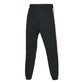 Pantalones casuales ajustados con cintura elástica y rayas laterales «Negro»
