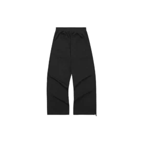 Pantalones casuales de cintura alta con letras del logotipo «Negro»