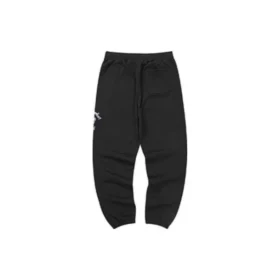 Pantalones deportivos cónicos de felpa «Negro Gris»