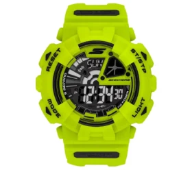 Reloj digital verde neón