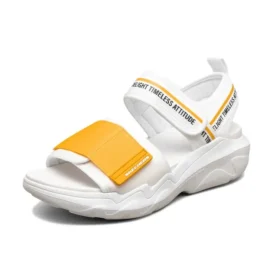 Sandalias de moda antideslizantes Blanco/Amarillo
