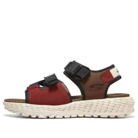 Sandalias deportivas marrones de talón bajo y puntera abierta con velcro Monster para actividades al aire libre