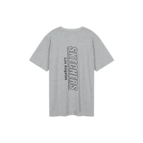 Skechers de hombre de punto, cuello redondo y manga corta, gris