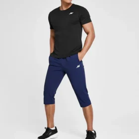 Skechers para hombre: zapatillas de entrenamiento y running deportivas de punto, manga corta, color negro
