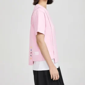 SS20 Jersey cruzado de manga corta rosa