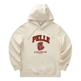 Sudadera con capucha de manga larga con letras impresas «Beige Red»