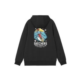 Sudadera con capucha y cordón con estampado de dibujos animados «Azul marino, negro, blanco y gris»